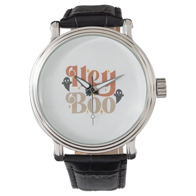 Hey Boo Boho Halloween Hey Boo Ghost Horloge (Voorkant)