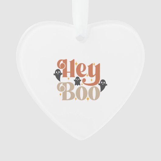 Hey Boo Boho Halloween Hey Boo Ghost Ornament (voorkant)