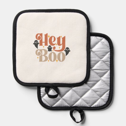 Hey Boo Boho Halloween Hey Boo Ghost Pannenlap (Voorkant / Achterkant)
