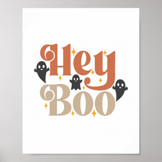 Hey Boo Boho Halloween Hey Boo Ghost Poster (Voorkant)