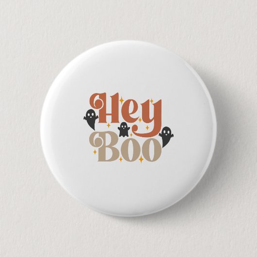 Hey Boo Boho Halloween Hey Boo Ghost Ronde Button 5,7 Cm (Voorkant)
