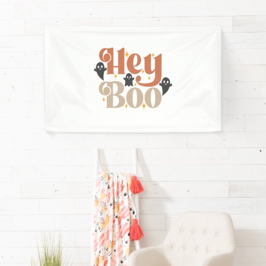Hey Boo Boho Halloween Hey Boo Ghost Spandoek (Insitu)