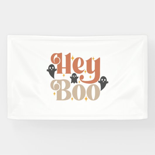 Hey Boo Boho Halloween Hey Boo Ghost Spandoek (Horizontaal)