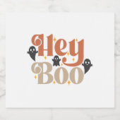 Hey Boo Boho Halloween Hey Boo Ghost Sparkling Wijnetiket (Enkel label)