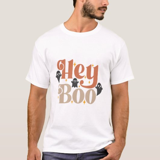 Hey Boo Boho Halloween Hey Boo Ghost T-shirt (Voorkant)