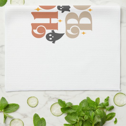 Hey Boo Boho Halloween Hey Boo Ghost Theedoek (Gevouwen)