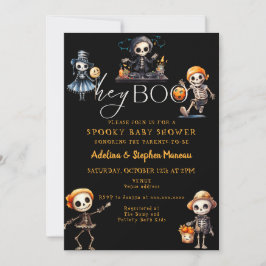 Hey Boo Chic Halloween Spooky Kostuum Baby shower Kaart