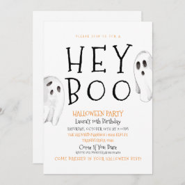 Hey Boo, Cute Ghost Halloween Uitnodiging