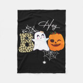 Hey Boo Cute Ghost Pumpkin Face Halloween Fleece Deken (Voorkant)