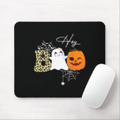 Hey Boo Cute Ghost Pumpkin Face Halloween Muismat (Met muis)