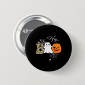Hey Boo Cute Ghost Pumpkin Face Halloween Ronde Button 5,7 Cm (Voorkant /achterkant)