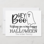 Hey Boo - Een spookachtige groet Feestdagenkaart (Voorkant)