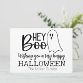 Hey Boo - Een spookachtige groet Feestdagenkaart (Staand voorkant)