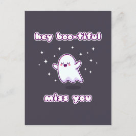 Hey Boo-eremisch Miss You Pun Card Briefkaart