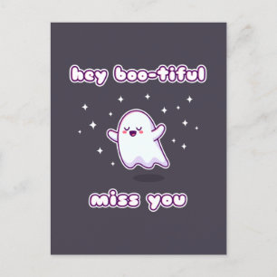 Hey Boo-eremisch Miss You Pun Card Briefkaart