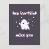 Hey Boo-eremisch Miss You Pun Card Briefkaart (Voorkant)