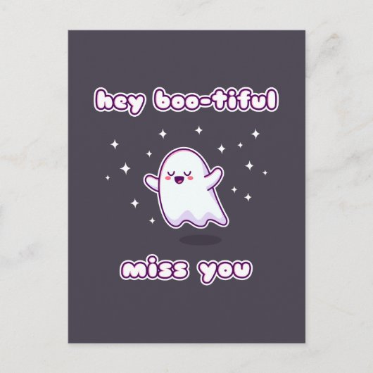 Hey Boo-eremisch Miss You Pun Card Briefkaart (Voorkant)