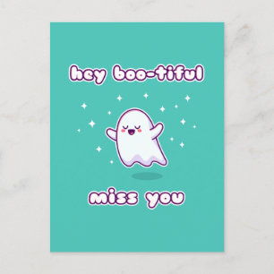 Hey Boo-eremisch Miss You Pun Card Briefkaart
