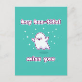 Hey Boo-eremisch Miss You Pun Card Briefkaart (Voorkant)