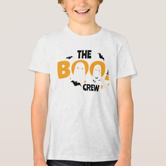 Hey boo Funny Aangepaste Naam Familie Sinaasappel  Tri-Blend Shirt (Voorkant)