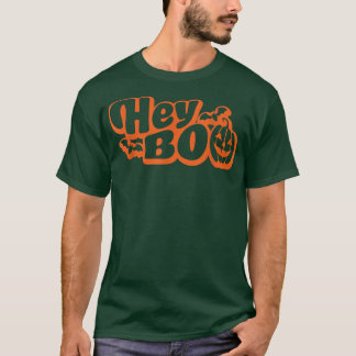 Hey Boo Funny Cute Halloween Ghost Pumpkin Boo Man T-shirt