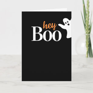 Hey Boo Funny Halloween Holiday Kaart