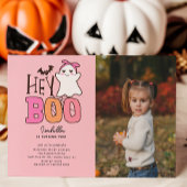 Hey Boo Ghost Foto Verjaardag Kaart
