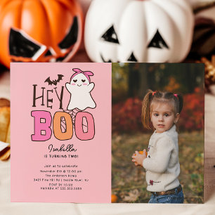 Hey Boo Ghost Foto Verjaardag Kaart