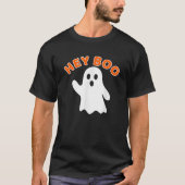 Hey Boo Ghost Funny Herfst Halloween Graphic T-shirt (Voorkant)