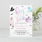 Hey Boo Ghost Pastel Halloween Verjaardag Kaart (Staand voorkant)