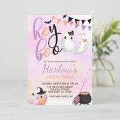 Hey Boo Ghost Pastel Halloween Verjaardag Kaart (Staand voorkant)