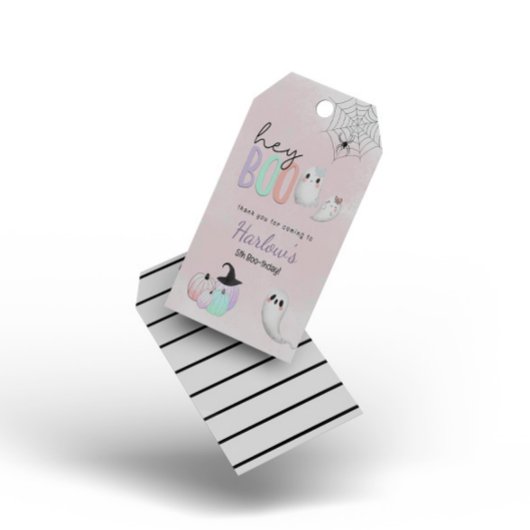 Hey Boo Ghost Pastel Halloween Verjaardag Welkom Cadeaulabel
