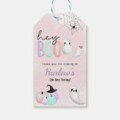 Hey Boo Ghost Pastel Halloween Verjaardag Welkom Cadeaulabel (Voorkant)