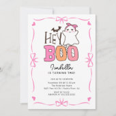 Hey Boo Ghost Verjaardagsfeestje Kaart (Voorkant)