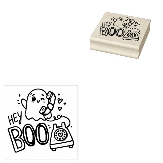 Hey Boo – Ghosted with Love Rubberstempel (Gestempeld)