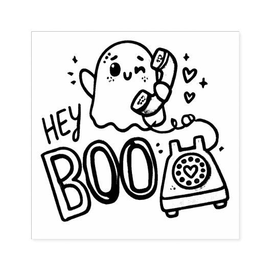 Hey Boo – Ghosted with Love Rubberstempel (Afrduk)