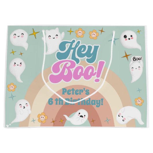 Hey boo goovy halloween retro kinderen verjaardag groot cadeauzakje (Voorkant)