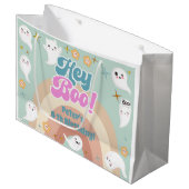 Hey boo goovy halloween retro kinderen verjaardag groot cadeauzakje (Voorkant Gekanteld)