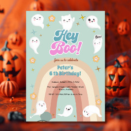 Hey boo goovy halloween retro kinderen verjaardag kaart