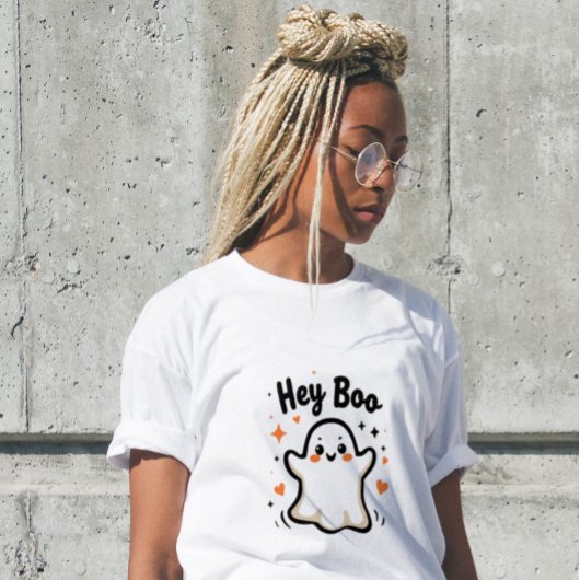 Hey Boo Grappig Halloween Geest Dames T-Shirt