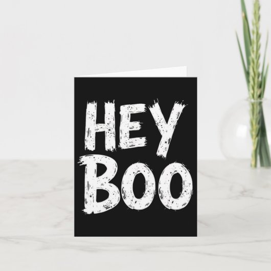 Hey Boo Grappige Halloween Ghost Kaart (Voorkant)