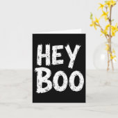Hey Boo Grappige Halloween Ghost Kaart (Gele Bloem)