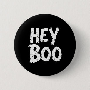 Hey Boo Grappige Halloween Ghost Ronde Button 5,7 Cm