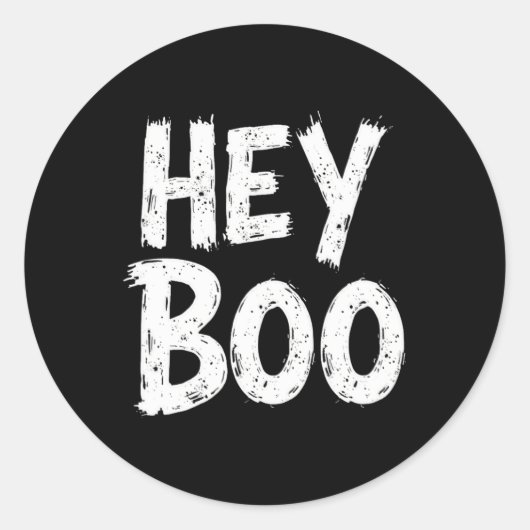 Hey Boo Grappige Halloween Ghost Ronde Sticker (Voorkant)