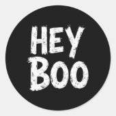 Hey Boo Grappige Halloween Ghost Ronde Sticker (Voorkant)