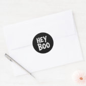 Hey Boo Grappige Halloween Ghost Ronde Sticker (Envelop)