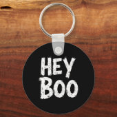 Hey Boo Grappige Halloween Ghost Sleutelhanger (Voorkant)