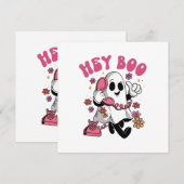Hey Boo - Groovy Geest Halloween Kaart (Voorkant / Achterkant)