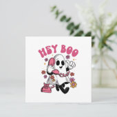 Hey Boo - Groovy Geest Halloween Kaart (Staand voorkant)
