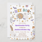 Hey Boo Groovy Halloween 6e verjaardag Kaart (Voorkant)